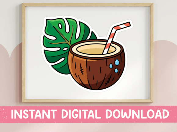 Coconut Drink Tropical Sticker Design Review