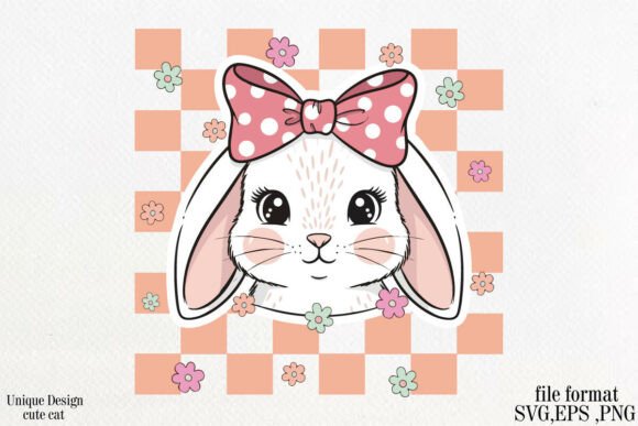 Cute Bunny with Pink Easter SVG PNG Review
