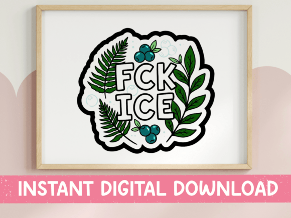 FCK ICE Botanical Protest SVG