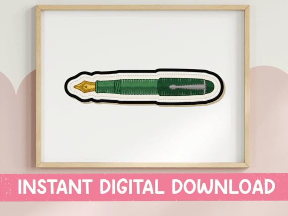 Green Fountain Pen Sticker Design Review
