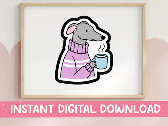 Greyhound in Pink Sweater Coffee SVG Review