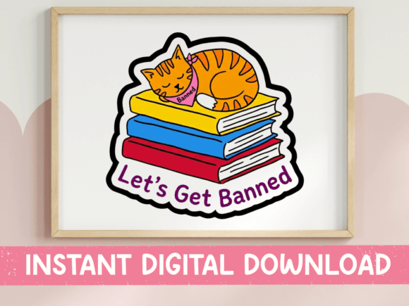 Let s Get Banned Cat Books SVG Review