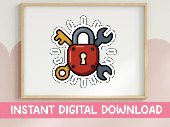 Lock Key Wrench Steampunk Sticker Review