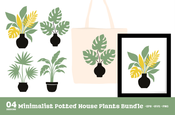 Minimalist Potted House Plants SVG Set