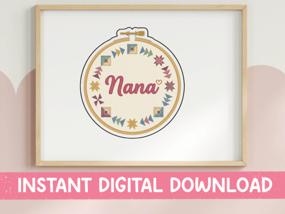 Nana Embroidery Hoop Sticker Design Review