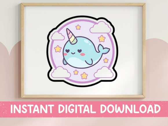 Narwhal Heart Eyes Cloud Sticker Review