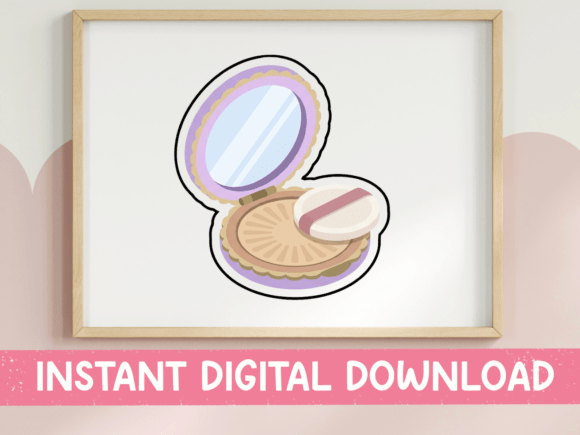 Pastel Powder Compact Mirror Sticker Review