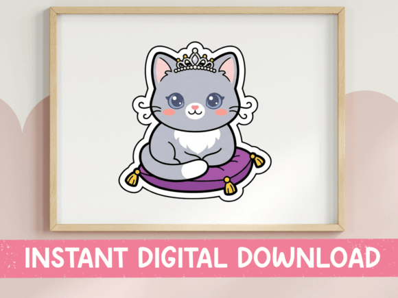 Princess Cat Tiara Kawaii Sticker Design Review