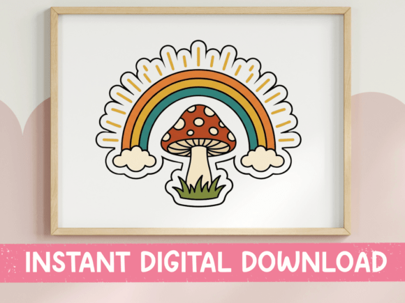 Retro Rainbow Mushroom Sticker Embroidery Review