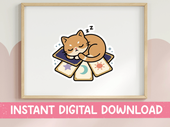 Review: Cat Sleeping on Tarot Cards Sticker