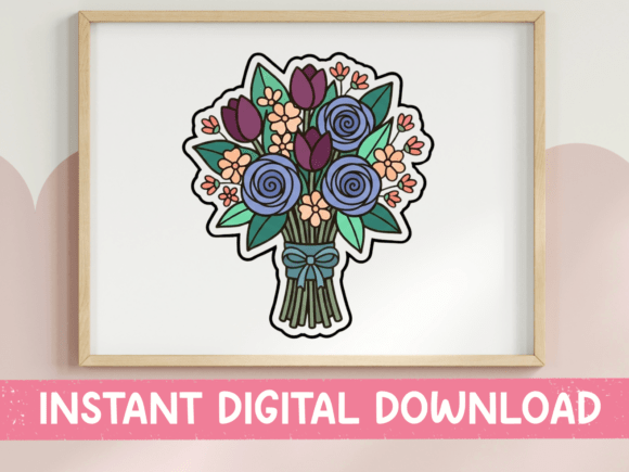 Review: Floral Bouquet Tulips Roses Sticker