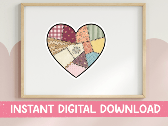 Review: Patchwork Quilt Heart Sticker Design