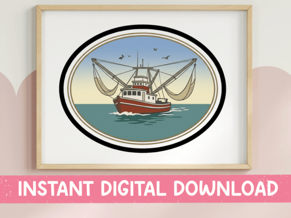 Shrimp Boat Oval Vintage Sticker Review
