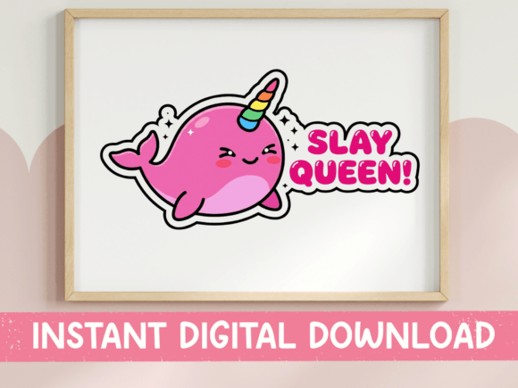 Slay Queen Narwhal Sticker Design Review
