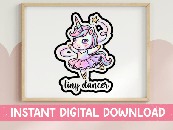 Tiny Dancer Unicorn Ballerina Sticker