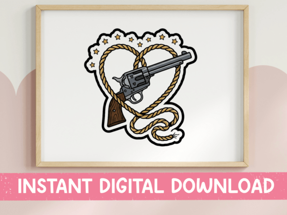Western Rope Heart Revolver Sticker Review