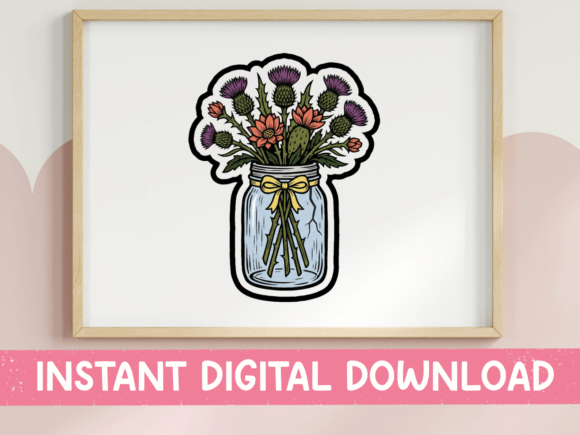 Wildflower Mason Jar Bouquet Sticker Review