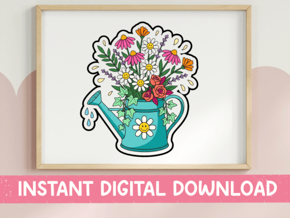 Wildflower Watering Can Sticker Embroidery Review